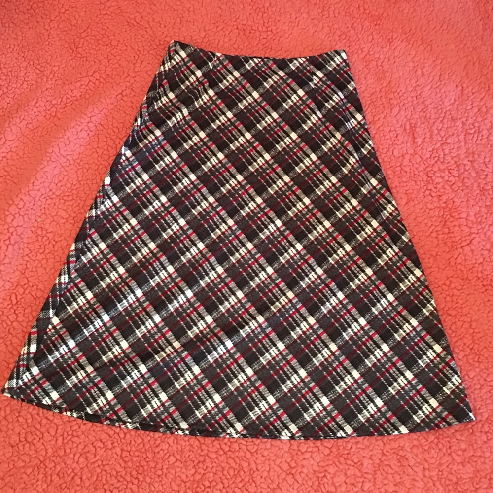 Red gray and white skirt